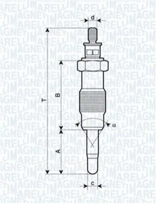 <strong>Свеча накала NISSAN,PEL, OPEL, RENAULT [062582804304] MAGNETI MARELLI UX11A (фото 1)</strong>