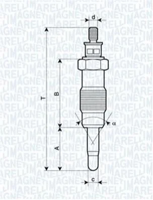 <strong>Свеча накала FORD, HONDA,ISUZU,IVECO [062580704304] MAGNETI MARELLI UX12A (фото 1)</strong>