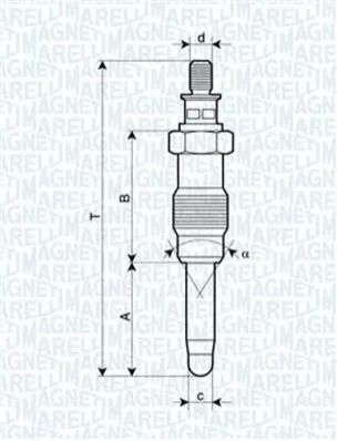 <strong>Свеча накала MERCEDES, LANCIA, HONDA, FORD [062587001304] MAGNETI MARELLI UX14A (фото 1)</strong>