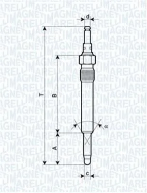 <strong>Свеча накала MERCEDES, OPEL,PEUGEOT, SEAT [062900003304] MAGNETI MARELLI UX16A (фото 1)</strong>