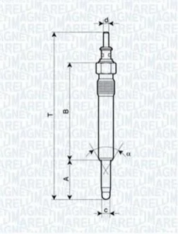 Свеча накала MERCEDES, OPEL,PEUGEOT, SEAT [062900004304] для Mercedes MAGNETI MARELLI UX17A фото товара