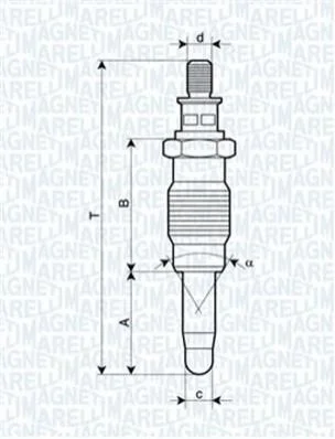 <strong>Свеча накала RENAULT, ROVER, SEAT, SKODA [062900005304] MAGNETI MARELLI UX18A (фото 1)</strong>