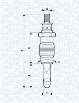 Свеча накала RENAULT, ROVER, SEAT, SKODA [062900005304] для Land Rover MAGNETI MARELLI UX18A фото товару