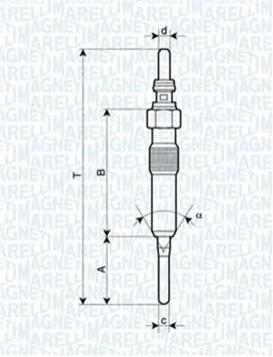 <strong>Свеча накала Renault Megane,Grand Scenic,Suzuki Grand Vitara 1.9dCi 05- MAGNETI MARELLI UY16A (фото 1)</strong>