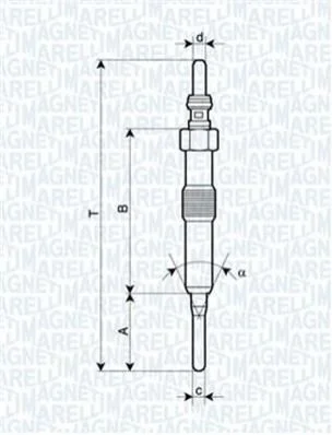 <strong>Свеча накала RENAULT Kangoo 1,5dCi 09-, DACIA Logan 1,5dCi 10-, NISSAN MAGNETI MARELLI UY18A (фото 1)</strong>