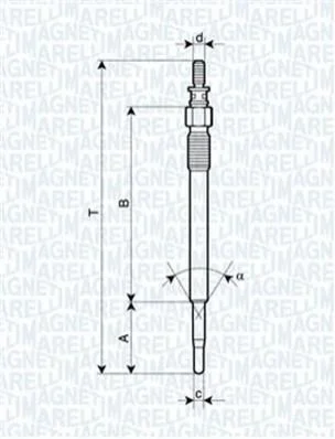 <strong>Свеча накала CITROEN C1,C2,C3,C4,C5,XSARA FORD FIESTA V,FUSION,FOCUS II MAZDA 2 PEUGEOT 107,206,307,407,1007 [062900022304] MAGNETI MARELLI UY1A (фото 1)</strong>