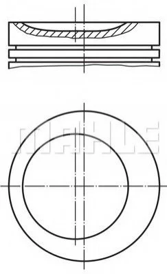 <strong>Поршень в комплекті на 1 циліндр, 1-й ремонт (+0,25) MAHLE 0020303 (фото 1)</strong>