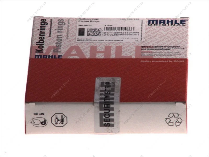 <strong>Комплект кілець на поршень MAHLE 003 94 N0 (фото 1)</strong>