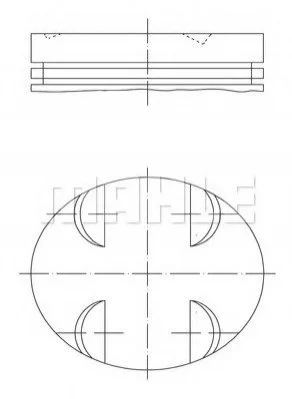 <strong>Поршень в комплекті на 1 циліндр, 1-й ремонт (+0,25) MAHLE 005 24 01 (фото 1)</strong>