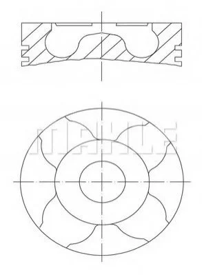 <strong>Поршень в комплекті на 1 циліндр, 1-й ремонт (+0,40) MAHLE 0100404 (фото 1)</strong>