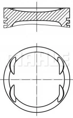 <strong>Поршень в комплекті на 1 циліндр, STD MAHLE 0157600 (фото 1)</strong>
