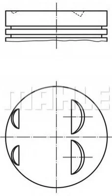 <strong>Поршень RENAULT CLIO, MEGANE, SCENIC II 1.4 10.99- (80mm/+0.5) MAHLE 022 05 01 (фото 1)</strong>