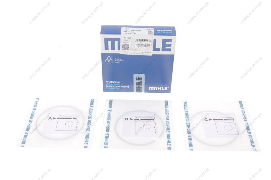 <strong>Комплект кілець на поршень MAHLE 030 77 N0 (фото 1)</strong>