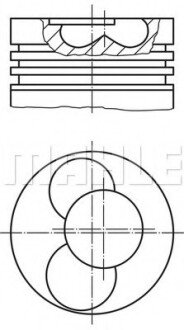 Поршень з кільцями VW 81,51 2,5TDi AVR (Mahle) Mahle MAHLE / KNECHT 030 88 02 фото товару