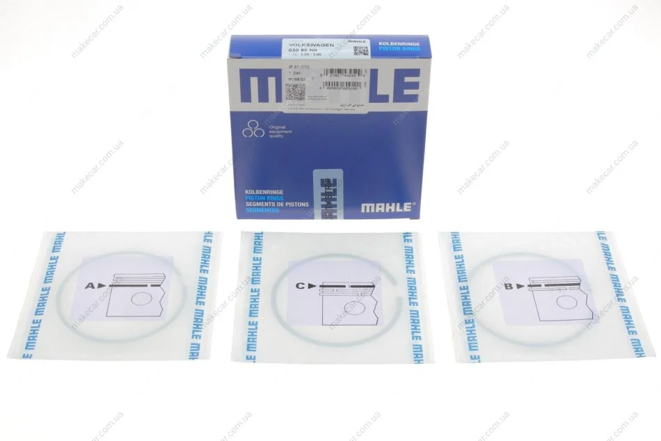 <strong>Кільця поршневі VW Caddy 2.0SDI/TDI (81.01mm/STD MAHLE 030 90 N0 (фото 1)</strong>
