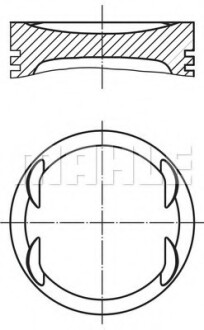 Поршень в комплекті на 1 циліндр, STD MAHLE / KNECHT 0830800 (фото 1)