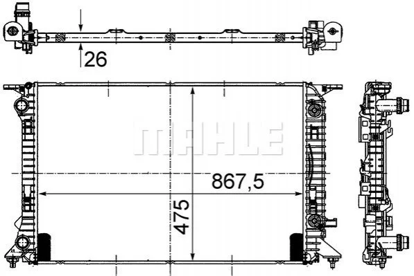 <strong>Радіатор охолодження двигуна A4/A5/A6/Q3/Q5 1.4-3.0d 07- MAHLE CR 910 000S (фото 1)</strong>