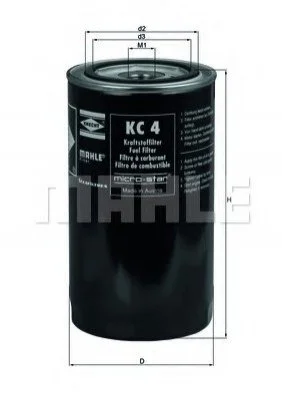 <strong>Топливный фильтр MAHLE KC4 (фото 1)</strong>