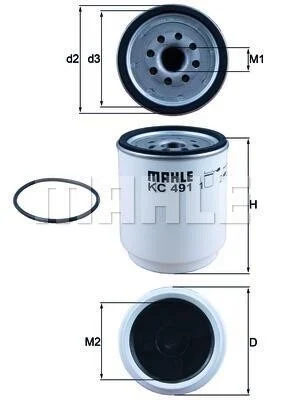 <strong>Паливний фільтр MAHLE KC 491D (фото 1)</strong>