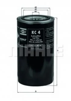 Паливний фільтр для MAHLE KC4 фото товару