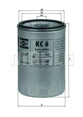 <strong>Фильтр топливный Mahle MAHLE KC6 (фото 1)</strong>
