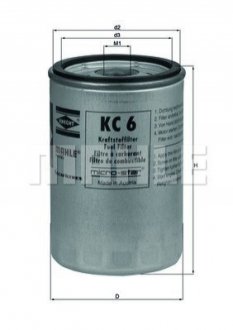 Фільтр паливний KHD, MAHLE / KNECHT KC6 (фото 1)