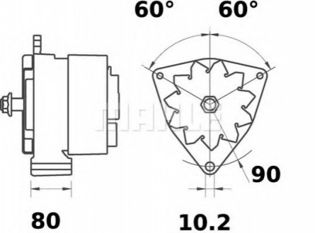 Генератор 28V 55A MAHLE / KNECHT MG 460 фото товару