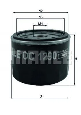 <strong>Фільтр оливний Honda Civic/ CR-V 1.6 i-DTEC 13- MAHLE OC1290 (фото 1)</strong>