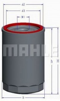 Фильтр масляный Mahle MAHLE / KNECHT OC 1 (фото 1)