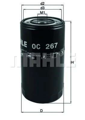<strong>Фильтр масляный Mahle MAHLE OC267 (фото 1)</strong>