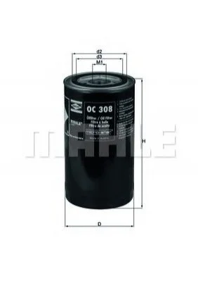 <strong>Масляний фільтр MAHLE OC308 (фото 1)</strong>