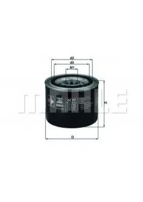 <strong>Фільтр масляний Rover 213 серия, Honda Accord 1.6 MAHLE OC77 (фото 1)</strong>