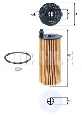 <strong>Фільтр масляний MAHLE OX813/2D (фото 1)</strong>