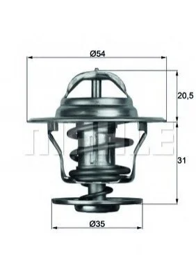 <strong>Термостат, охолоджуюча рідина MAHLE TX 13 75 D (фото 1)</strong>
