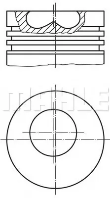 <strong>Поршень в комплекті на 1 циліндр, STD MAHLE 0150600 (фото 1)</strong>