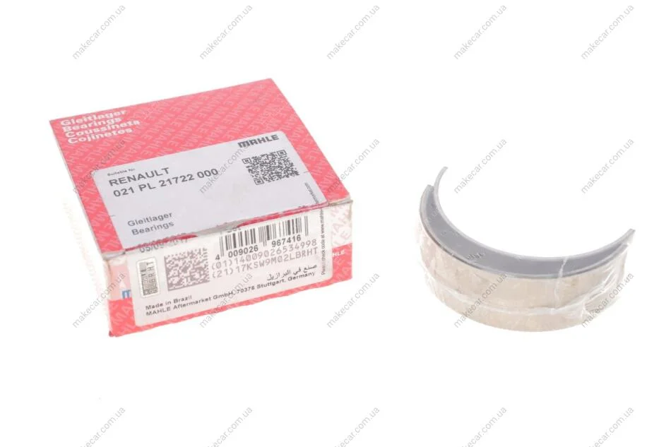 <strong>Підшипники ковзання шатунні MAHLE 021 PL 21722 000 (фото 1)</strong>