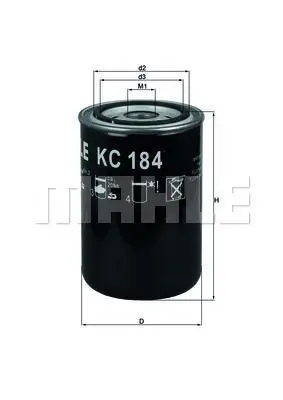 <strong>Паливний фільтр MAHLE KC184 (фото 1)</strong>