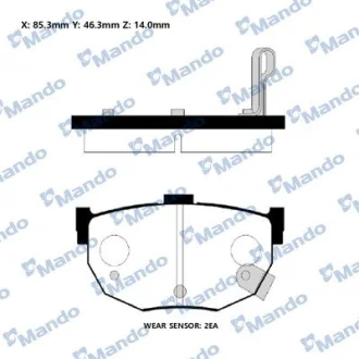 Колодки гальм. HYUNDAI Elantra/Lantra/Coup задн. (вир-во Mando) для MANDO RMPH21NS фото товару