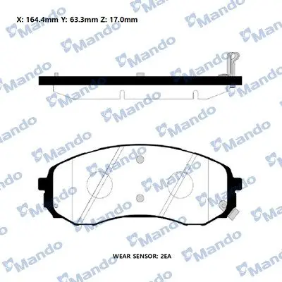 <strong>Колодки гальм. HYUNDAI/KIA H1 передн. (вир-во Mando) MANDO RMPH40NS (фото 1)</strong>