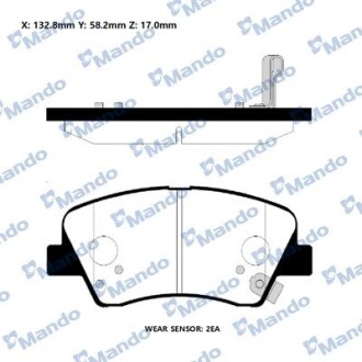 KIA Колодки тормозные передние Ceed 13-, Carens 1,7CRDi 13- MANDO RMPH47NS фото товару