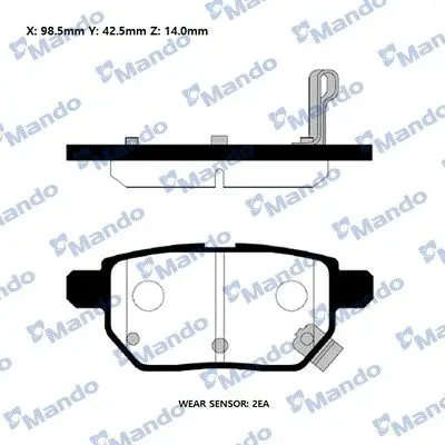 <strong>Колодки гальм. TOYOTA AURIS, COROLLA, PRIUS задн. (вир-во Mando) MANDO RMPT20NS (фото 1)</strong>