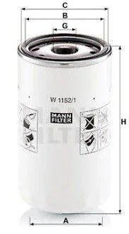 Фільтр масляний для MANN W11521 фото товара