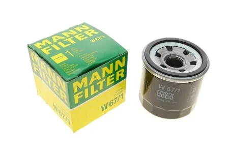 Фільтр оливний для MANN W 67/1 фото товару