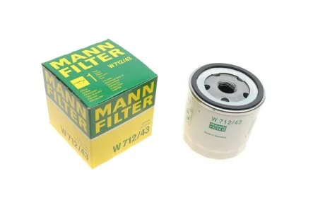 Фільтр масляний для MANN W 712/43 фото товару