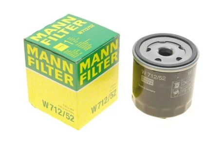 Фільтр оливний для MANN W 712/52 фото товару