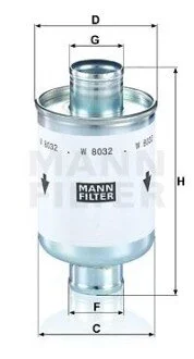 Фільтр масляний для MANN W8032 фото товара