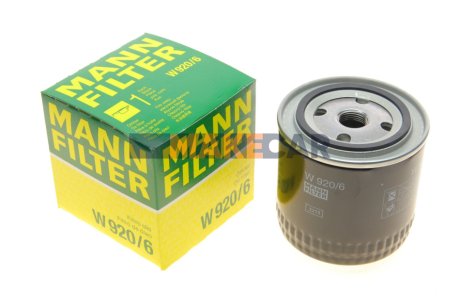 Фильтр масла Chrysler Vojager 91- -FILTER MANN W 920/6