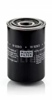 Фільтр оливи для MANN W 929/3 фото товару