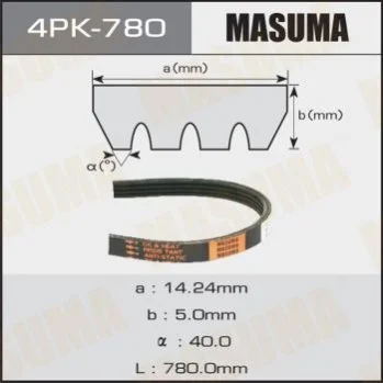 <strong>Ремінь поліклінової (4PK-780) MASUMA 4PK780 (фото 1)</strong>