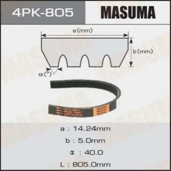 <strong>Ремінь поліклінової (4PK-805) MASUMA 4PK805 (фото 1)</strong>